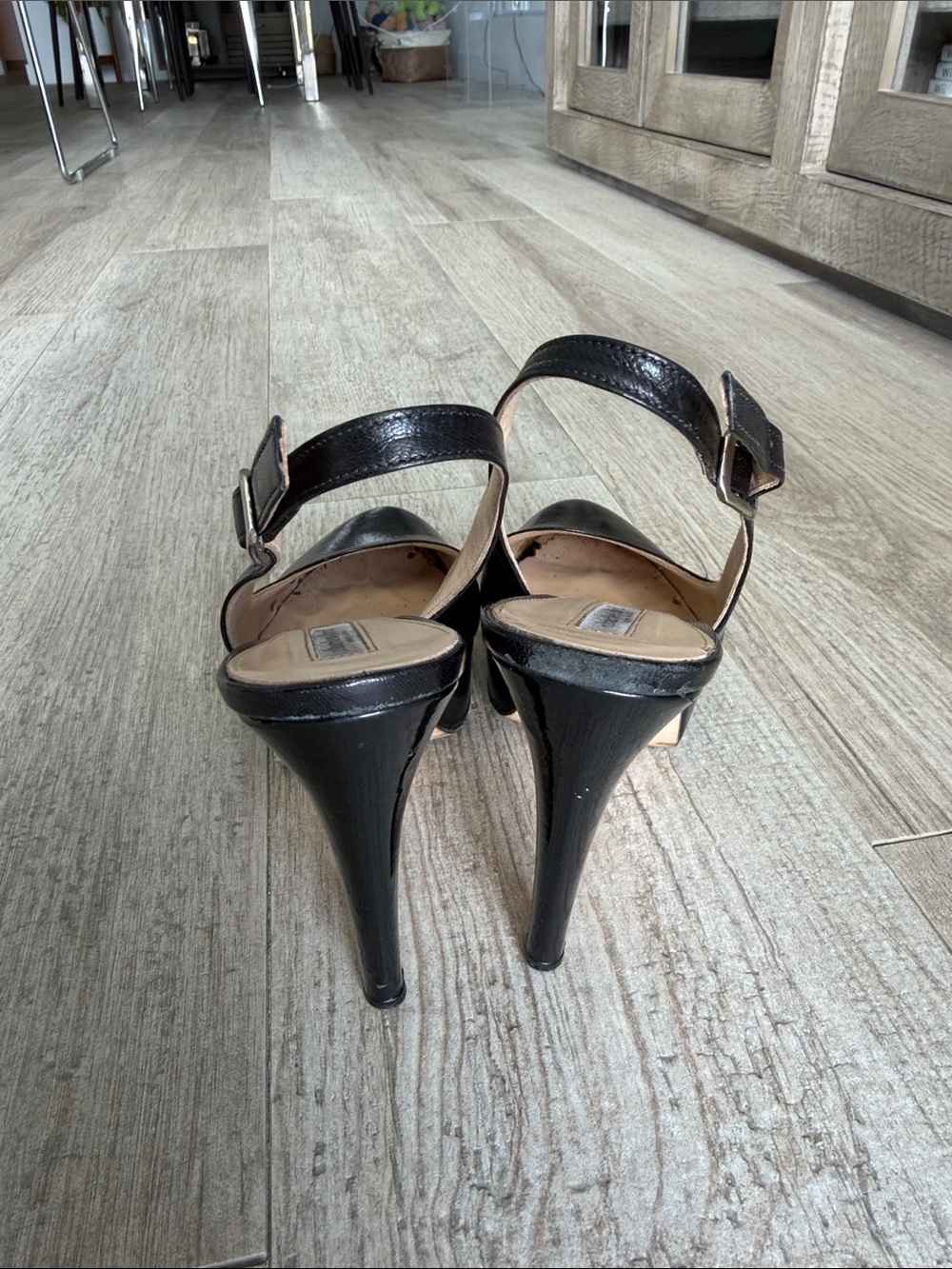 Charles David Black Leather Slingback Pumps - Picture 3 of 7